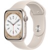 Умные часы Apple Watch Series 8 45 мм (алюминиевый корпус, звездный свет/звездный свет, спортивный силиконовый ремешок M/L)