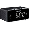 Настольные часы с беспроводной зарядкой Lenco CR-550BK