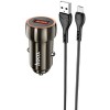 Автомобильное зарядное Hoco Z46 Blue Shield MicroUSB (металлик)
